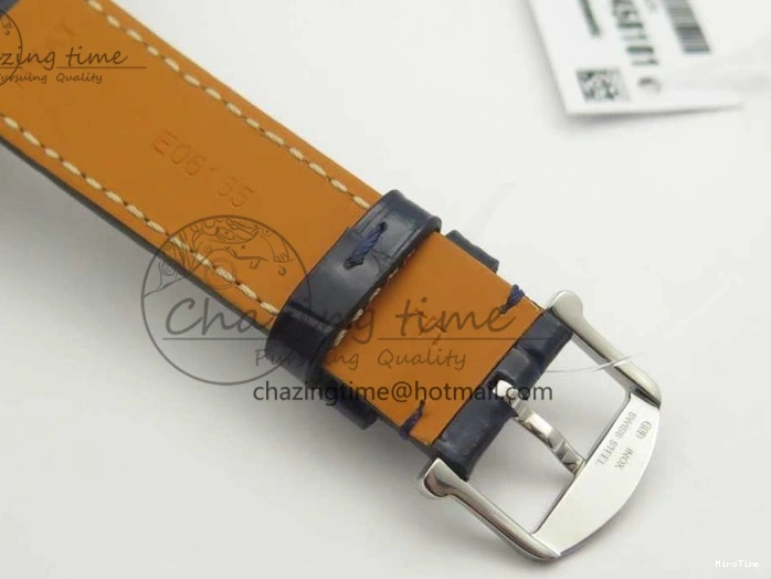 MIROTIME 1224 Fashionable Portofino IW458101 Diamond Bezel SS MK 1:1 Best Edition Blue Dial On Blue Leather Strap MIYOTA 7169